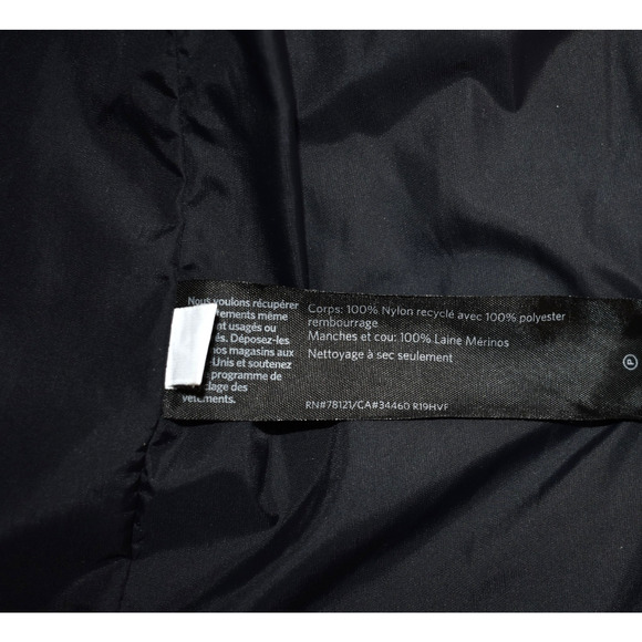 B0 Auth EILEEN FISHER Mixed Media Black Quilted Nylon Wool Sleeves Jacket Sz XL - Picture 6 of 6